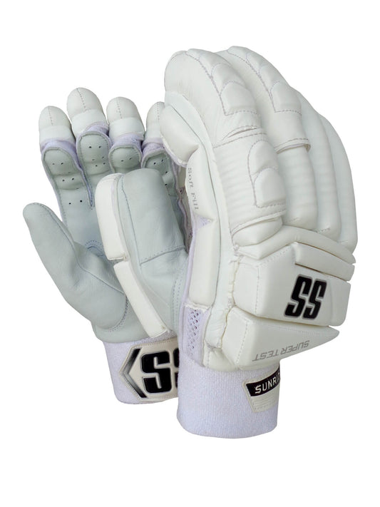 SS - White Super Test Cricket Batting Gloves Mens Size