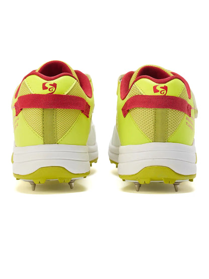 SG - Sierra Arc Spikes White/Yellow/Red Cricket Shoes