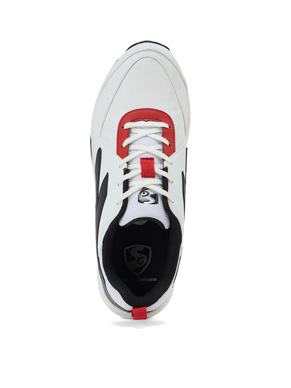 SG - Savage Max Spikes White/Black Cricket Shoes