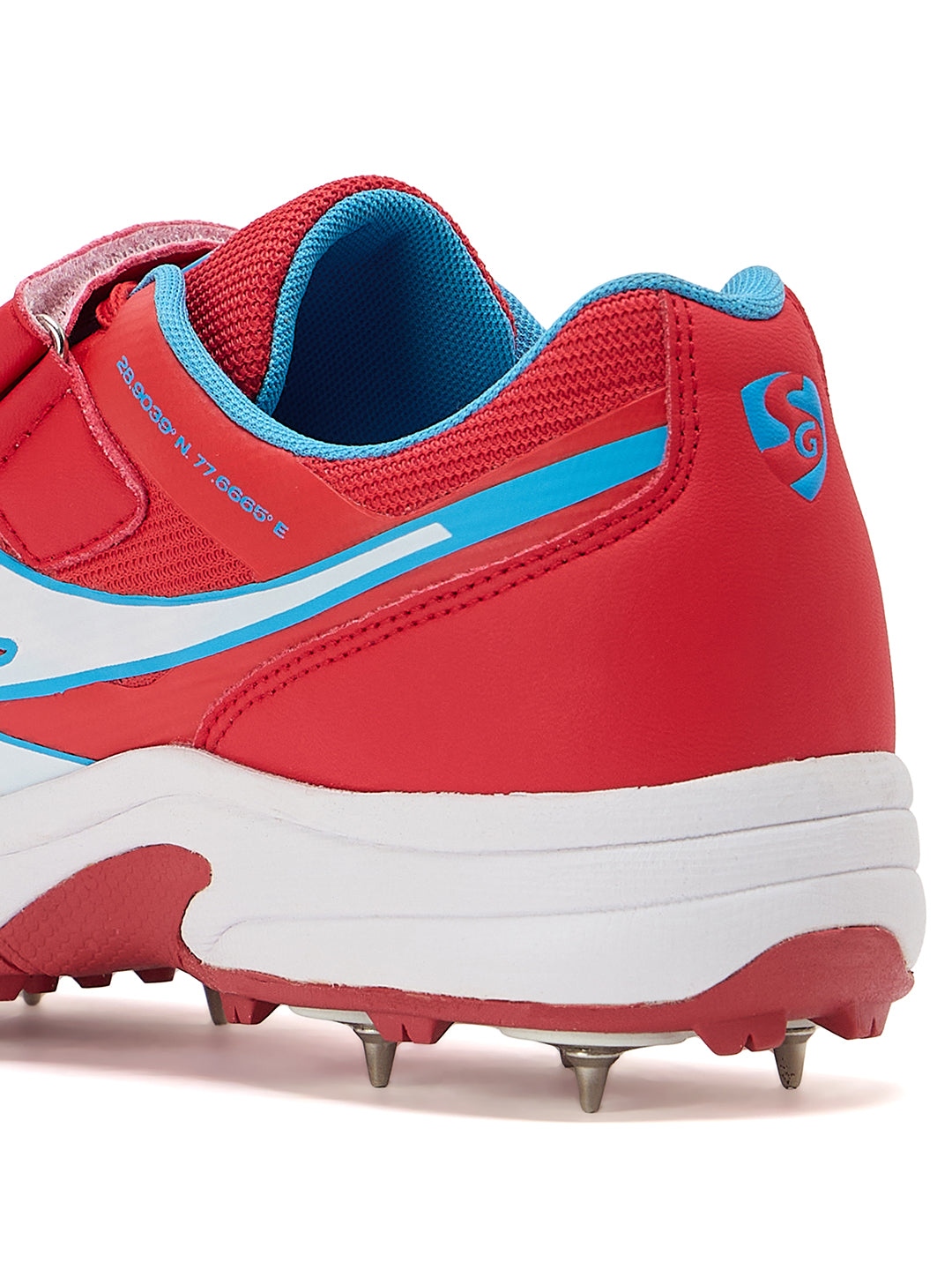 SG - Vortex Spikes Neon Red Cricket Shoes