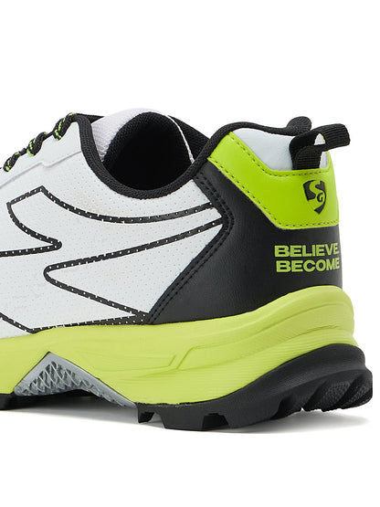 SG - Scorer Edge White/Volt Green Cricket Shoes
