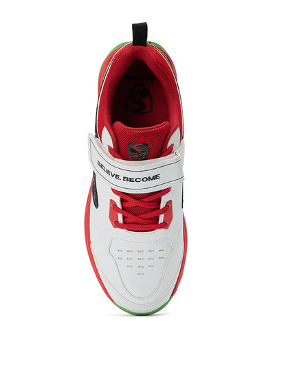 SG - Century Pace White/Red/Lime Green Cricket Shoes