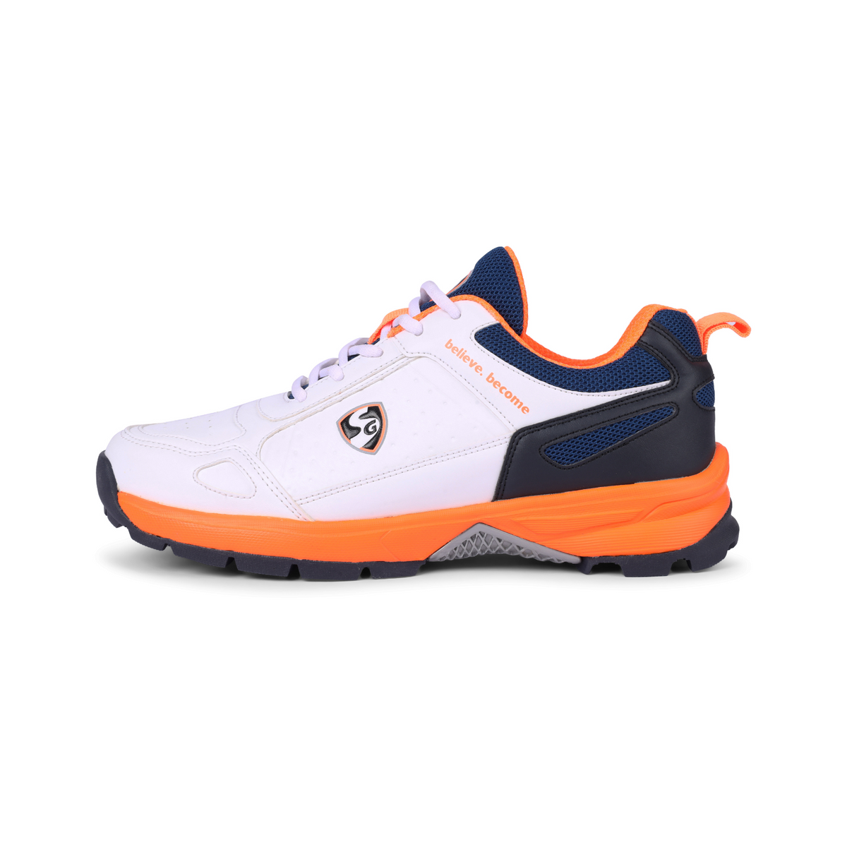 SG - Club 6.0 White/Navy/Orange Cricket Shoes