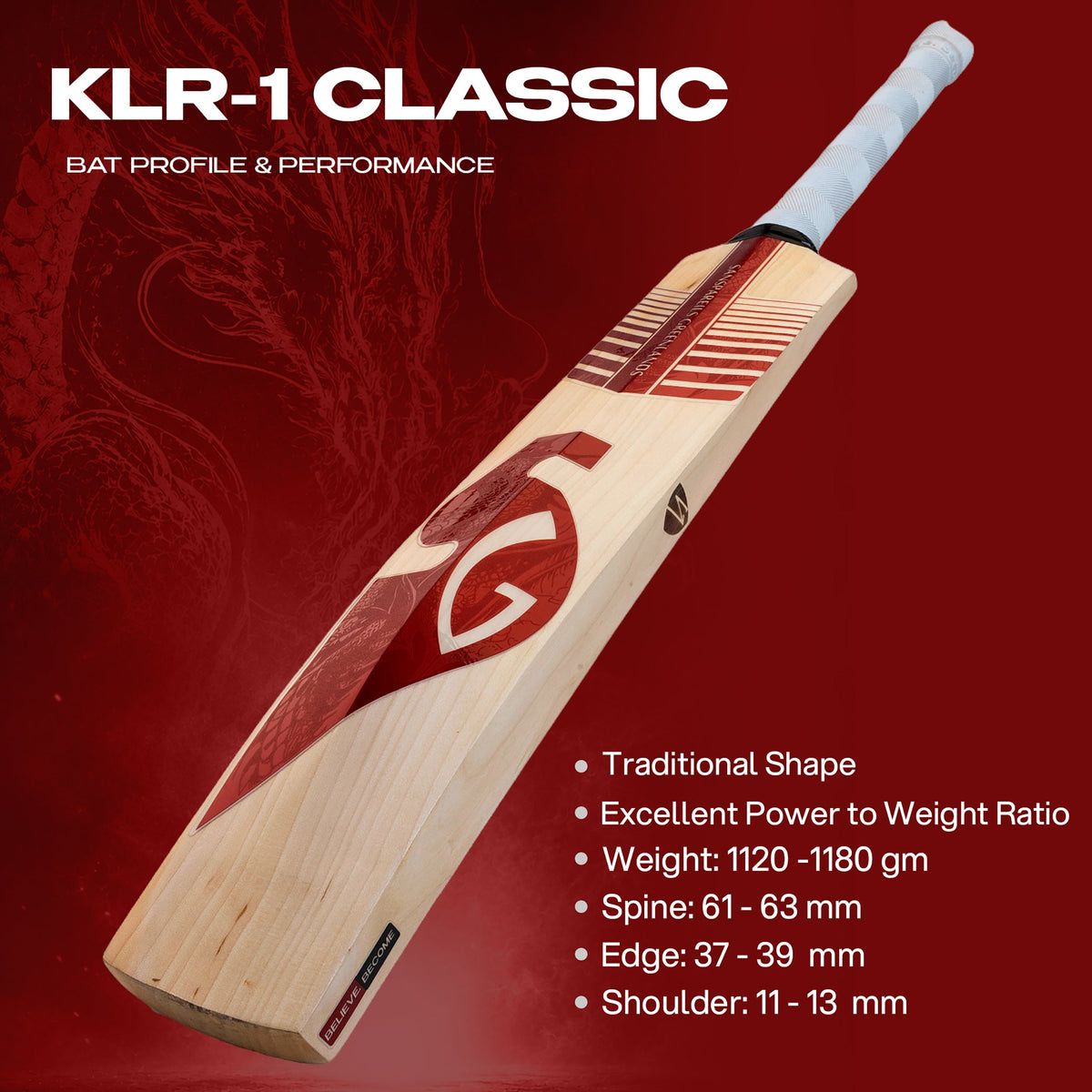 SG KLR-1 Classic English Willow Cricket Bat