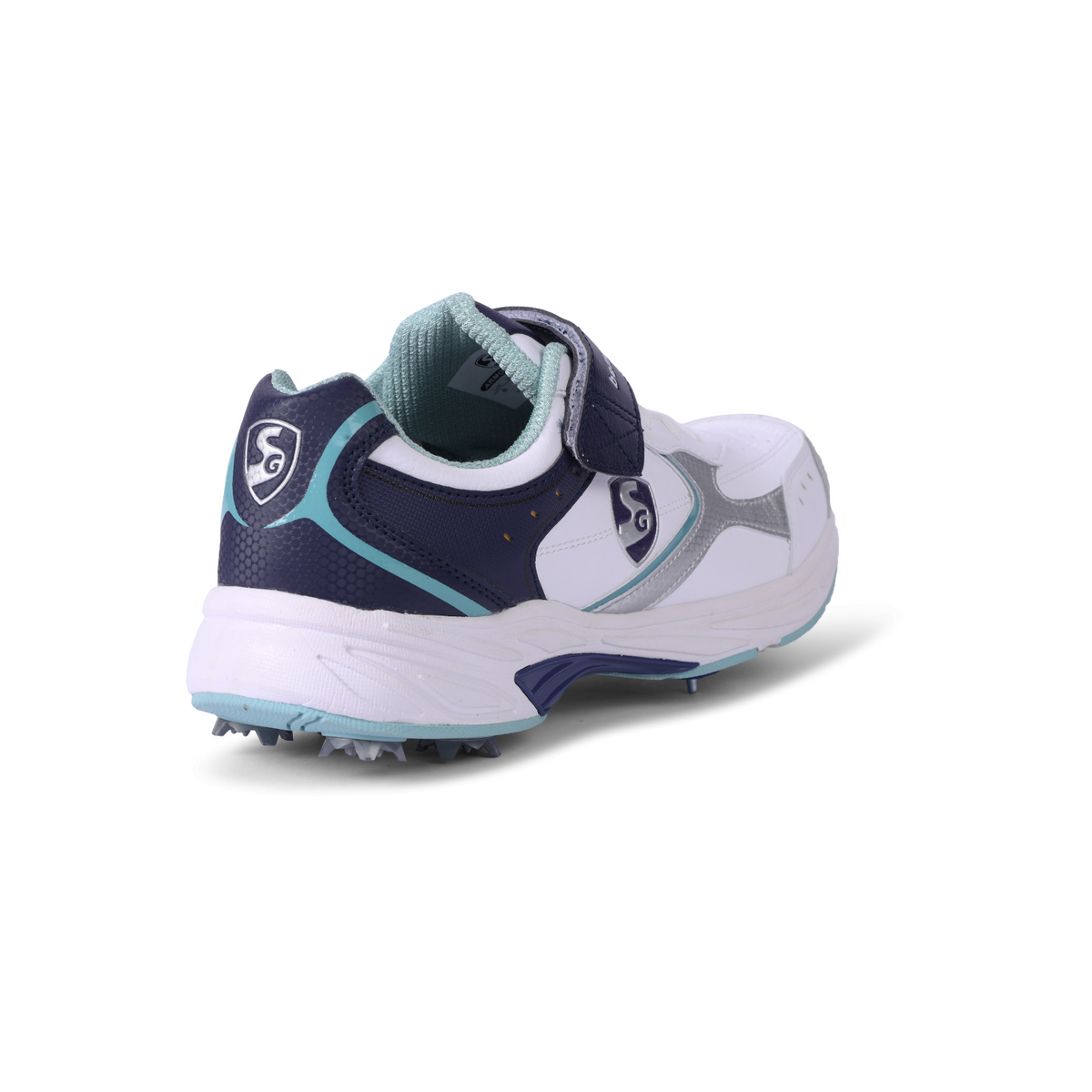 SG - Armour Spike White/Navy/Teal Cricket Shoes