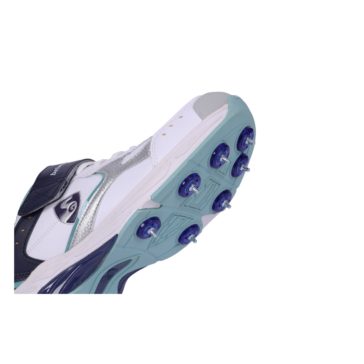 SG - Armour Spike White/Navy/Teal Cricket Shoes