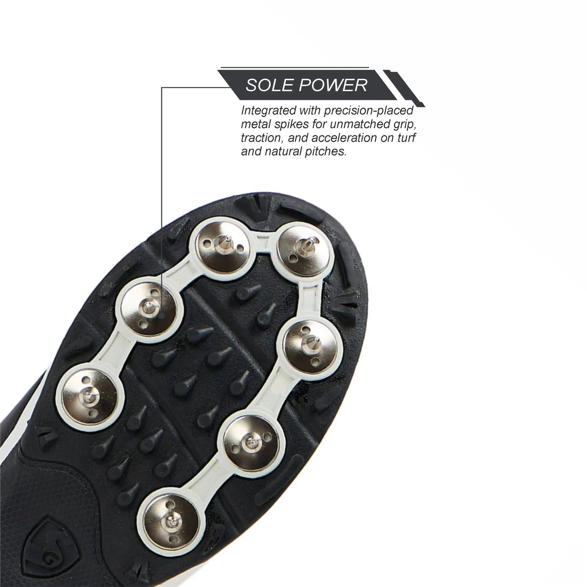SG - Savage Max Spikes White/Black Cricket Shoes