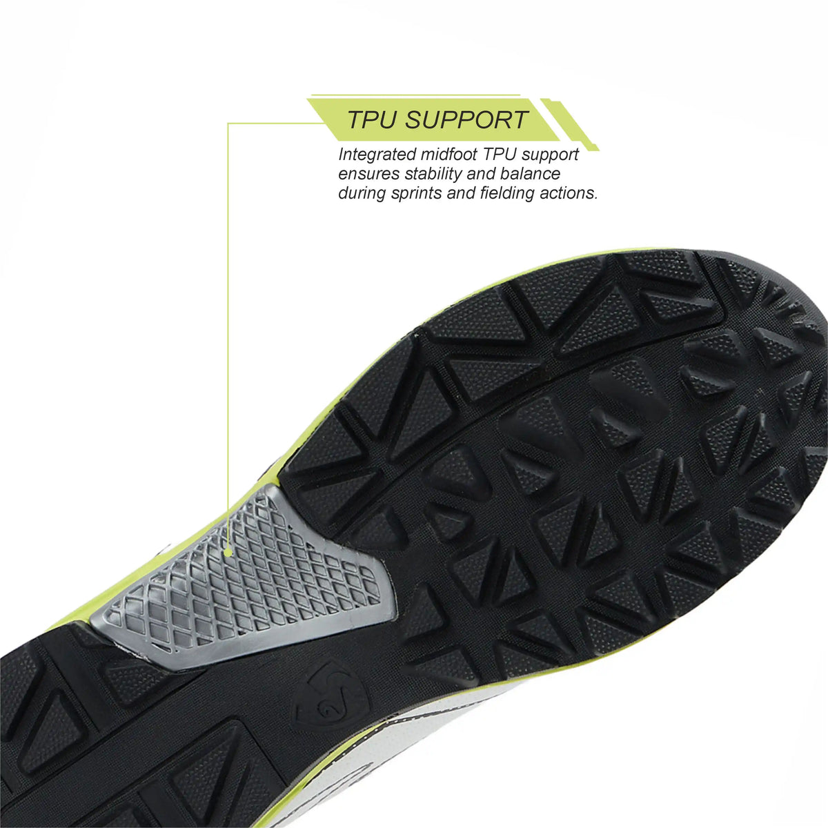 SG - Scorer Edge White/Volt Green Cricket Shoes