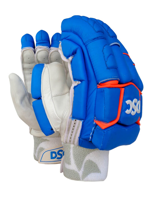 DSC - Condor Pro Blue/Orange Cricket Batting Gloves Mens Size