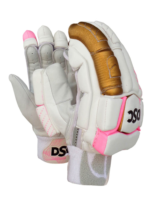DSC - Condor Pro Gold/White/Pink Cricket Batting Gloves Mens Size