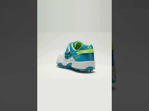 SG - Sierra Arc Spikes White/Blue/Lime Cricket Shoes