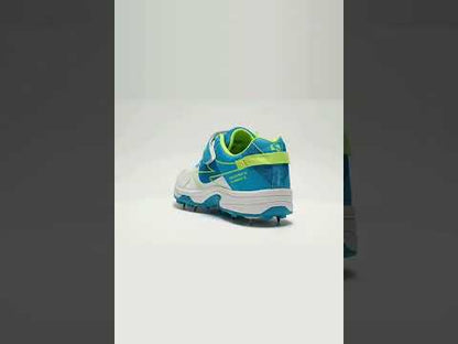 SG - Sierra Arc Spikes White/Blue/Lime Cricket Shoes