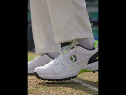 SG - Scorer 6.0 White/Black/Lime Cricket Shoes