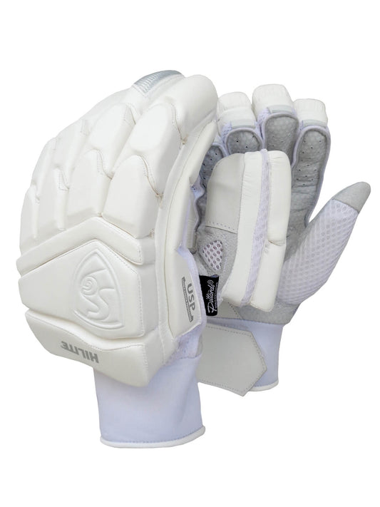 SG - White Hilite Cricket Batting Gloves Mens Size
