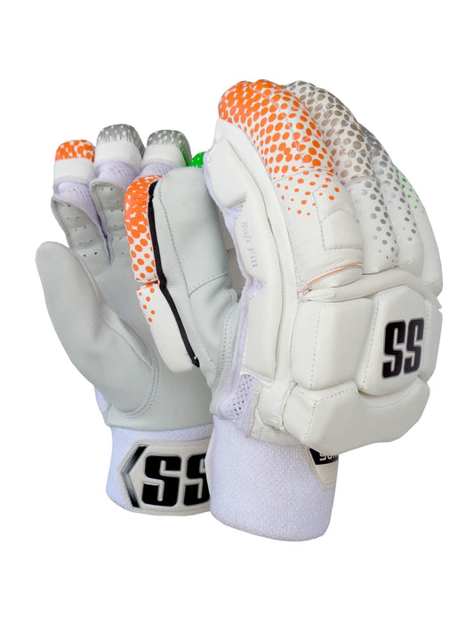 SS - Players SMU White/Orange Cricket Batting Gloves Men Size