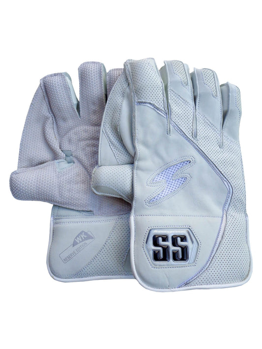 SS - White Reserve Edition Cricket Wicket Keeping Gloves Mens Size